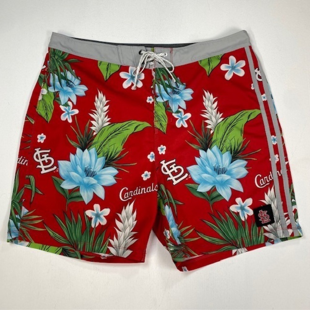 Hurley Phantom 47 St Louis Cardinals Board Shorts Mens 33 Red Floral‎ MLB Swim